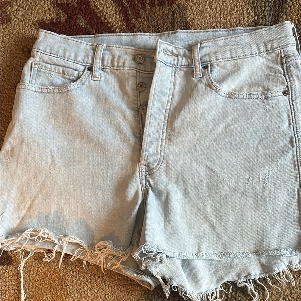 Old Navy Light Blue Frayed Jean Shorts